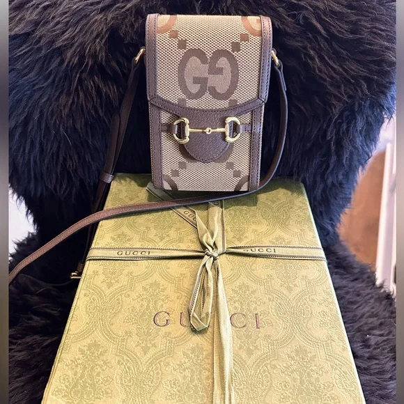 Gucci Horsebit 1955 Jumbo GG mini bag in Perfect Condition - Picture 3 of 9